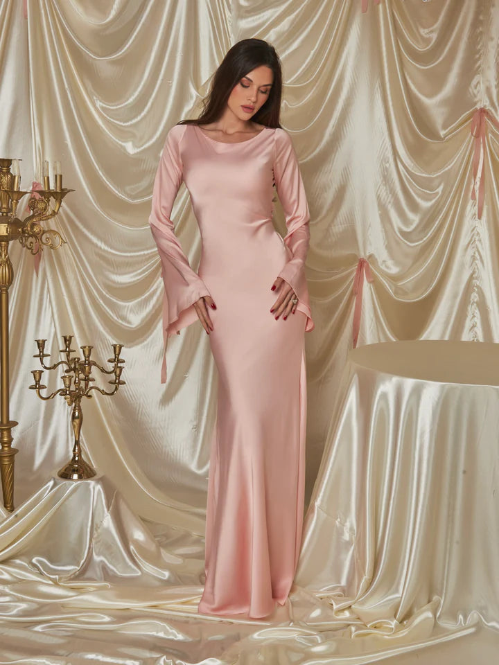 Gamine Long Sleeve Dress Baby Pink