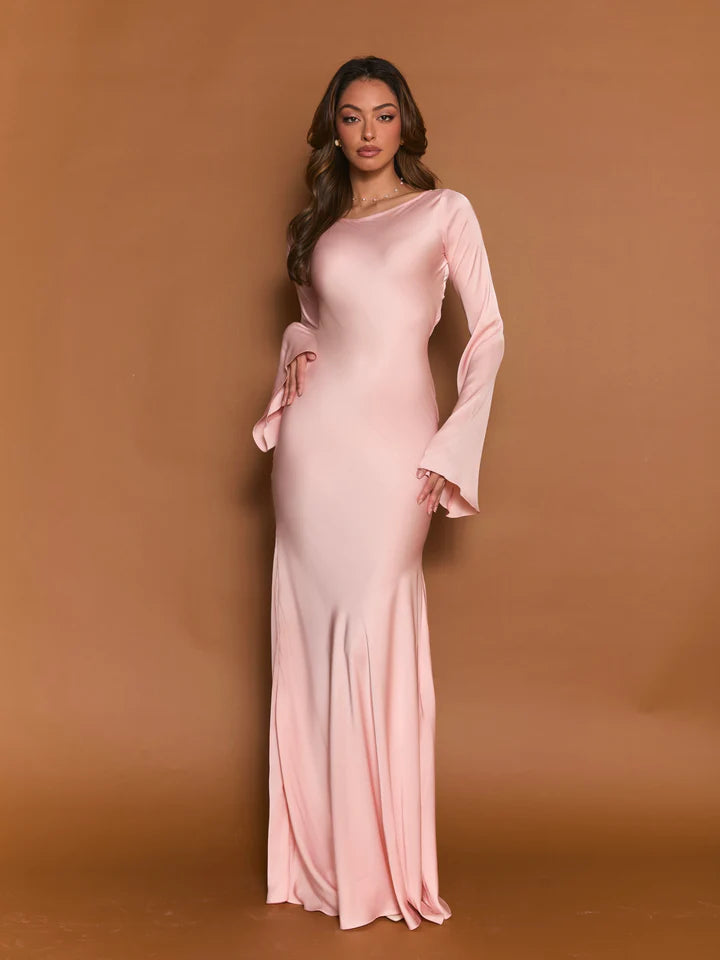 Gamine Long Sleeve Dress Baby Pink